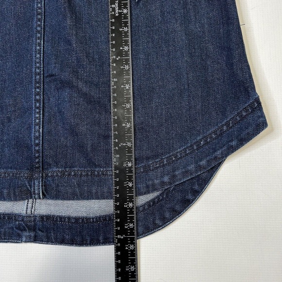 Free People Tunic Denim Soft Denim Lace Up Blue Indigo Small - Picture 5 of 13